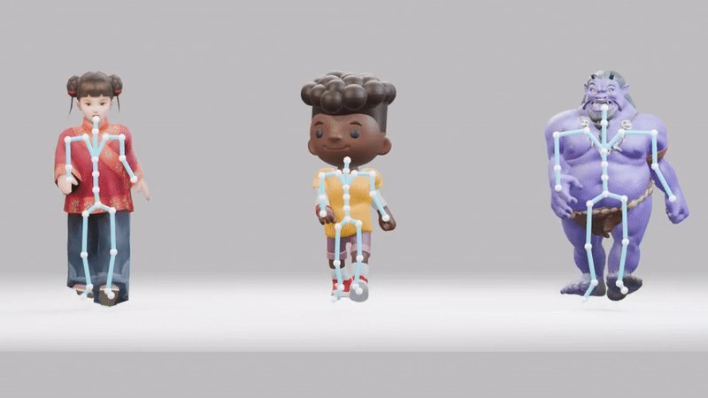 Automatically rigged characters